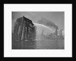 Fireboat Dousing Wooden Ship by Anonymous