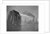 Fireboat Dousing Wooden Ship by Anonymous