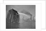 Fireboat Dousing Wooden Ship by Anonymous