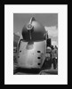 Inventor Standing by His Train Model by Anonymous