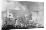 Fire and Smoke Emerging from Battleship Bretagne by Anonymous