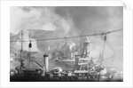 Fire and Smoke Emerging from Battleship Bretagne by Anonymous