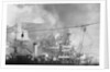 Fire and Smoke Emerging from Battleship Bretagne by Anonymous