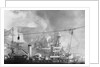 Fire and Smoke Emerging from Battleship Bretagne by Anonymous