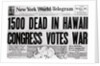 New York World telegram on War Fatalities in Hawaii by Anonymous