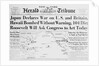 New York Herald Tribune Headlines Japan Declaring War by Anonymous
