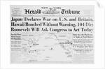 New York Herald Tribune Headlines Japan Declaring War by Anonymous