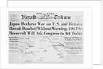 New York Herald Tribune Headlines Japan Declaring War by Anonymous