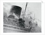 Smoke and Flames Billowing Out From a Ship by Anonymous