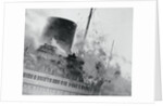 Smoke and Flames Billowing Out From a Ship by Anonymous