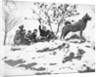 Children on Sleigh Near Statue Dedicated to Hero Dog by Anonymous