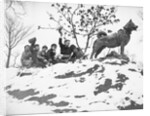 Children on Sleigh Near Statue Dedicated to Hero Dog by Anonymous