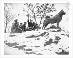 Children on Sleigh Near Statue Dedicated to Hero Dog by Anonymous
