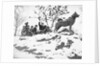 Children on Sleigh Near Statue Dedicated to Hero Dog by Anonymous