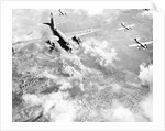 Martin B-26 Bomber Planes in Flight Over Belgium by Anonymous