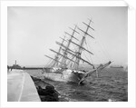 Sailing Ship Caught on Rocks by Anonymous