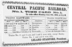 Railroad Timetable from 1864 by Anonymous