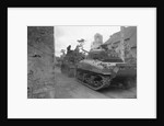 American Tanks Passing Through Town to Battle by Anonymous
