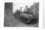 American Tanks Passing Through Town to Battle by Anonymous