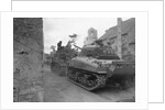 American Tanks Passing Through Town to Battle by Anonymous