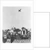 V-1 German Missile Over English Town 1944 by Anonymous