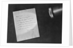 Letter Showing Invisible Ink by Anonymous