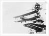 Biplane Taking off from Aircraft Carrier by Anonymous