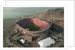 Aerial View of Earthquake Damaged Stadium by Anonymous