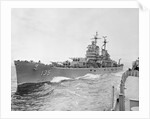 United States Battleship Along Korean Shore by Anonymous