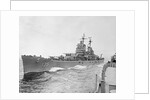 United States Battleship Along Korean Shore by Anonymous