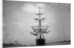 Frontal View of a Sailing Yacht by Anonymous
