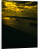 Navy Fleet Sailing in Harbor by Anonymous