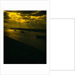 Navy Fleet Sailing in Harbor by Anonymous