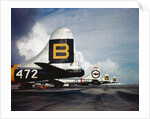 Four Super Fortress Airplanes on Airstrip by Anonymous