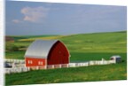 Red Barn and White Fence Near Pullman by Anonymous
