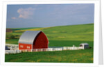 Red Barn and White Fence Near Pullman by Anonymous