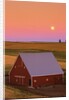 Sun Setting Behind Barn by Anonymous