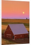 Sun Setting Behind Barn by Anonymous