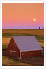 Sun Setting Behind Barn by Anonymous