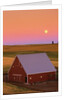 Sun Setting Behind Barn by Anonymous