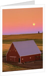 Sun Setting Behind Barn by Anonymous