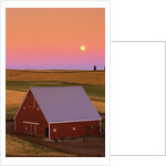 Sun Setting Behind Barn by Anonymous