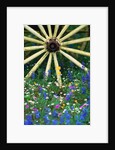 Wagon Wheel Sitting Among Wildflowers by Anonymous