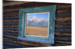 Teton Range Reflected in Window by Anonymous