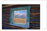 Teton Range Reflected in Window by Anonymous