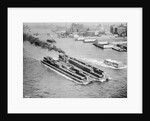 Tug Boat Pulling Two Barges by Anonymous