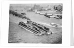 Tug Boat Pulling Two Barges by Anonymous