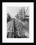 WWII Troops Preparing to Disembark by Anonymous