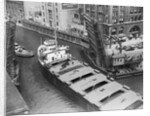 Cargo Ship in Canal by Anonymous