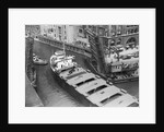 Cargo Ship in Canal by Anonymous